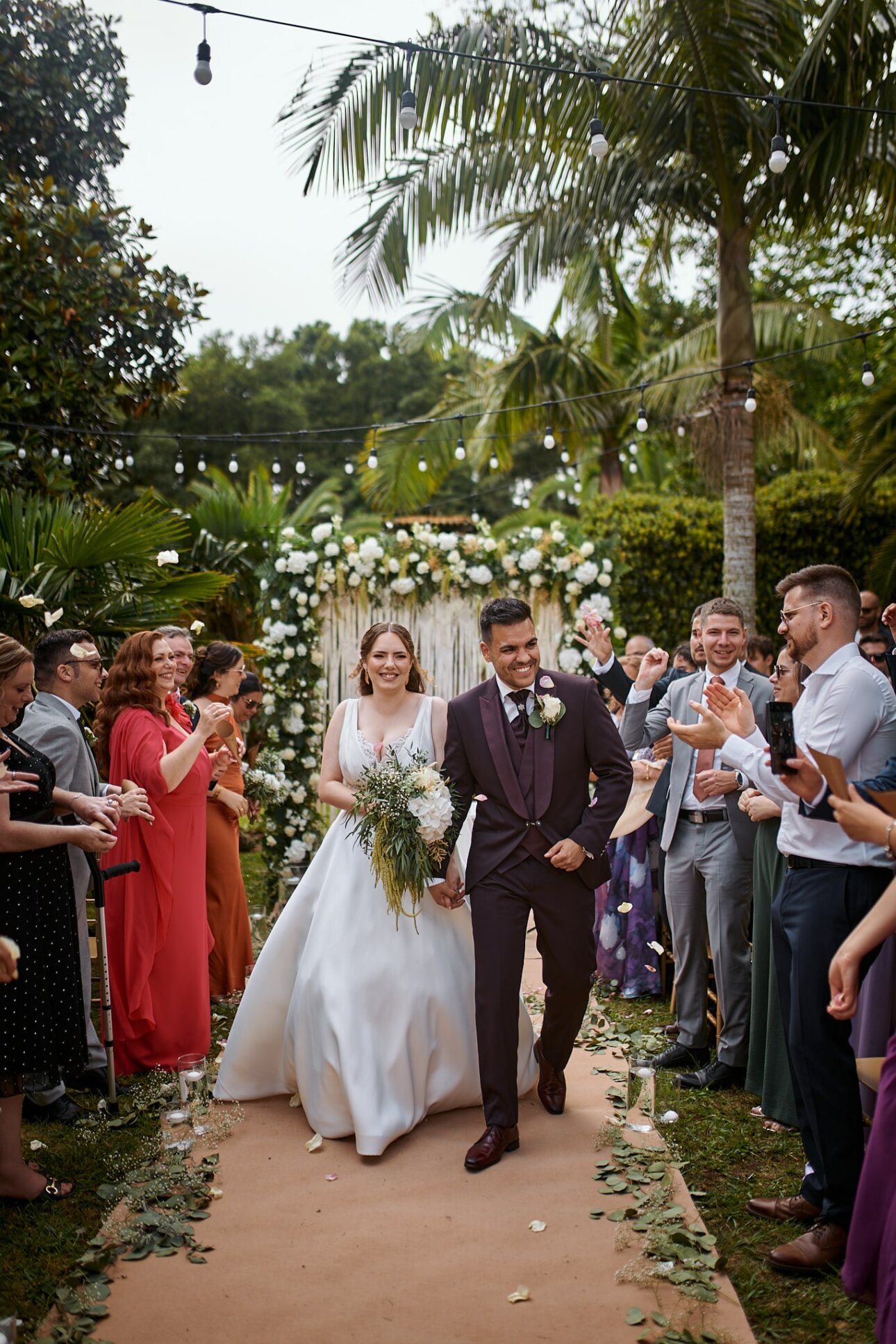 Wedding ceremony at the botanical gardens.